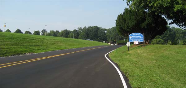 Image of road into campus