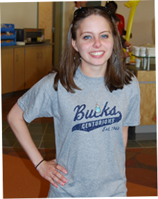 Image of female student wearing Bucks t-shirt