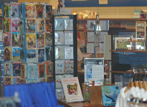 Image of cards for sale in the bookstore