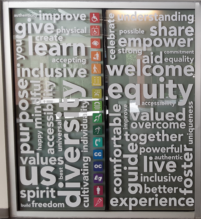 The Accessibility Office decorative window on diversity and inclusion. 