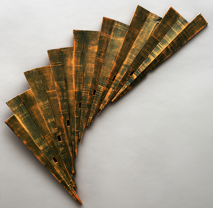 Janice Smith, Stave Study (two), reclaimed pallet wood, 2022
