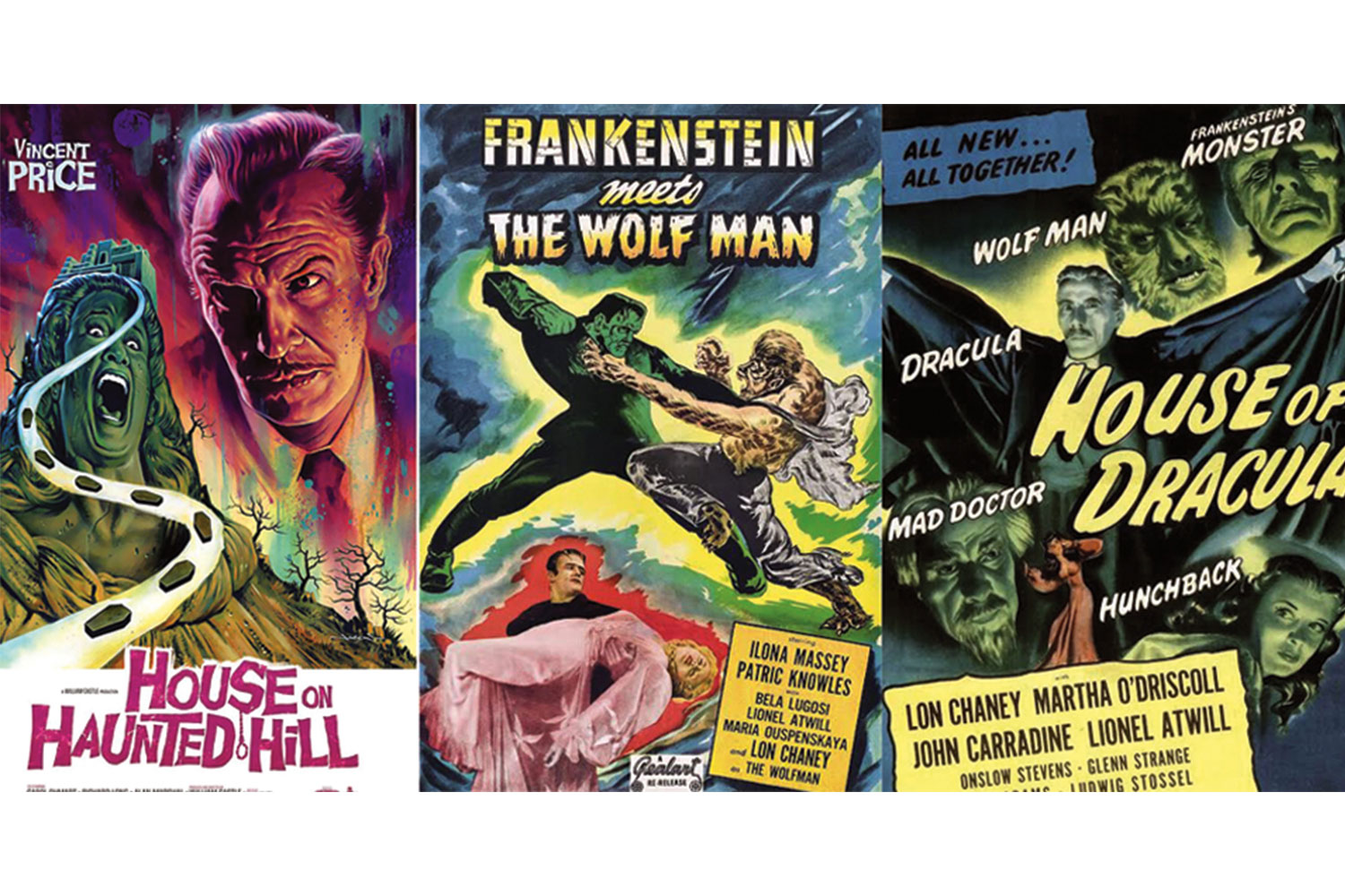 Promotional posters grouped together