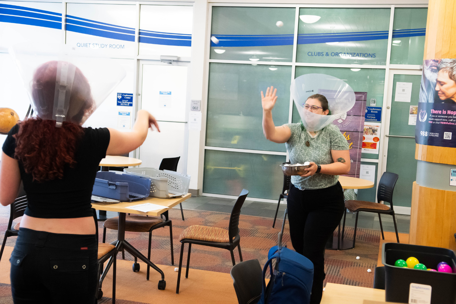 Veterinary Technician student playing a game