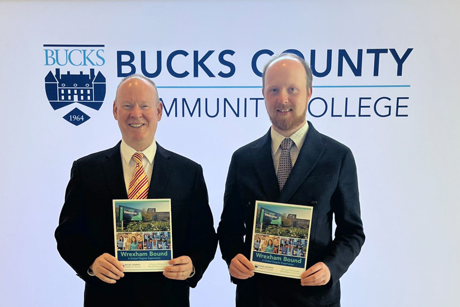 Dr Jones poses with Wrexham University partner