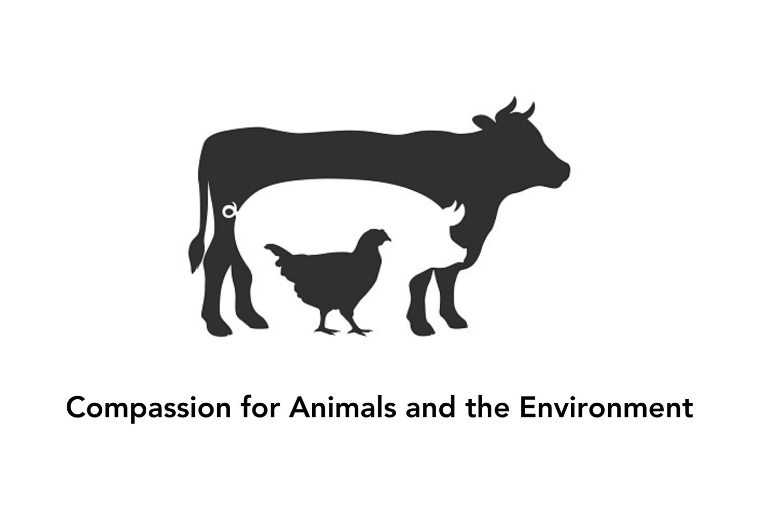 Silhouette farm animals text Compassion for Animals and the Environment