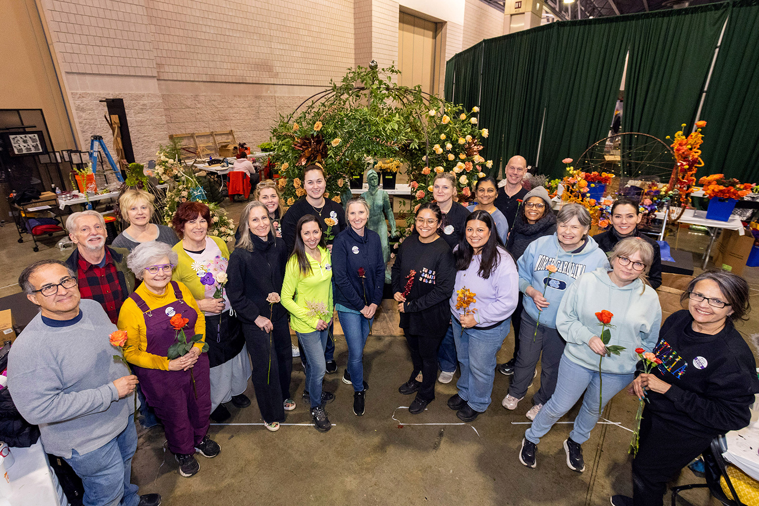 The floral design team at the Philadelphia Flower Show