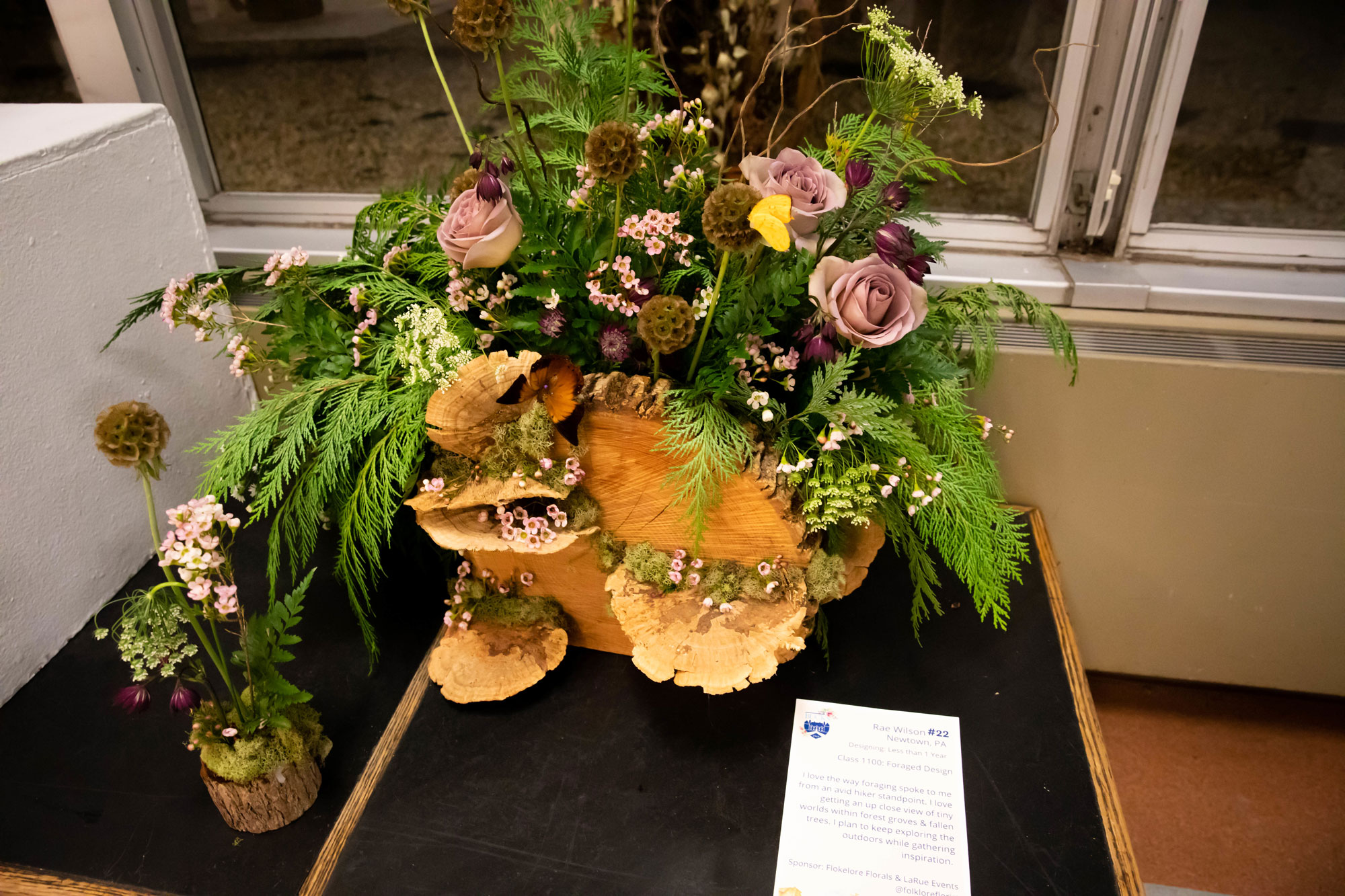 Flower arrangement on display