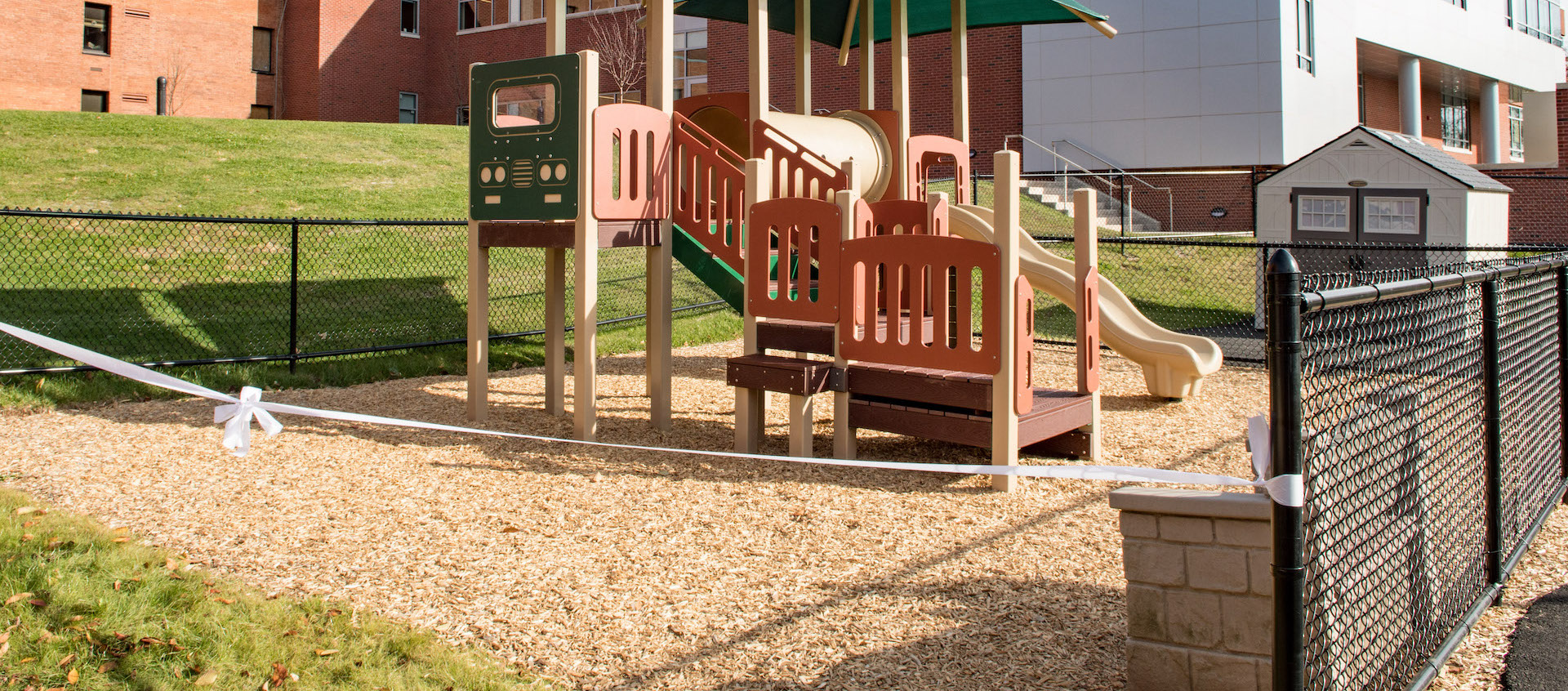 playground equipment outside on a sunny day